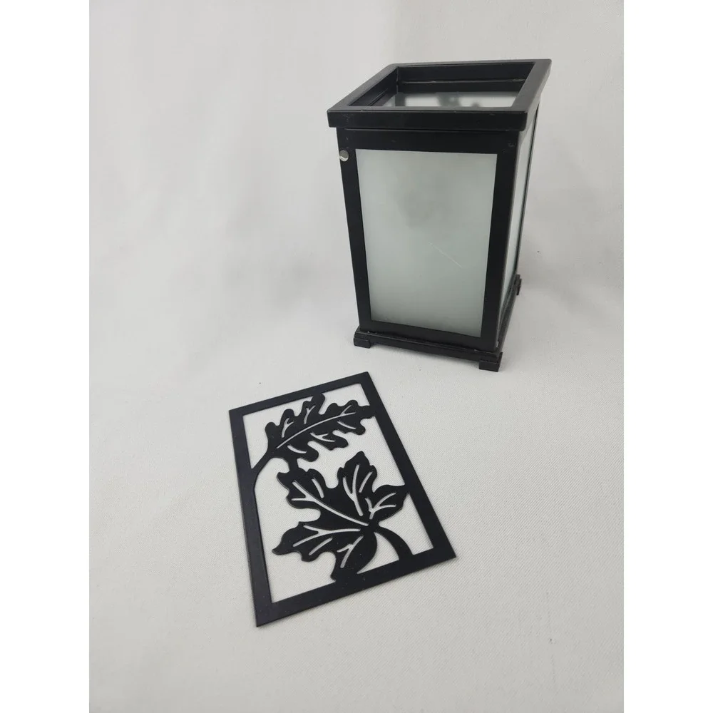 PartyLite Change-O-Candle Luminary Votive Candle Holder Leaves Magnetic Plates